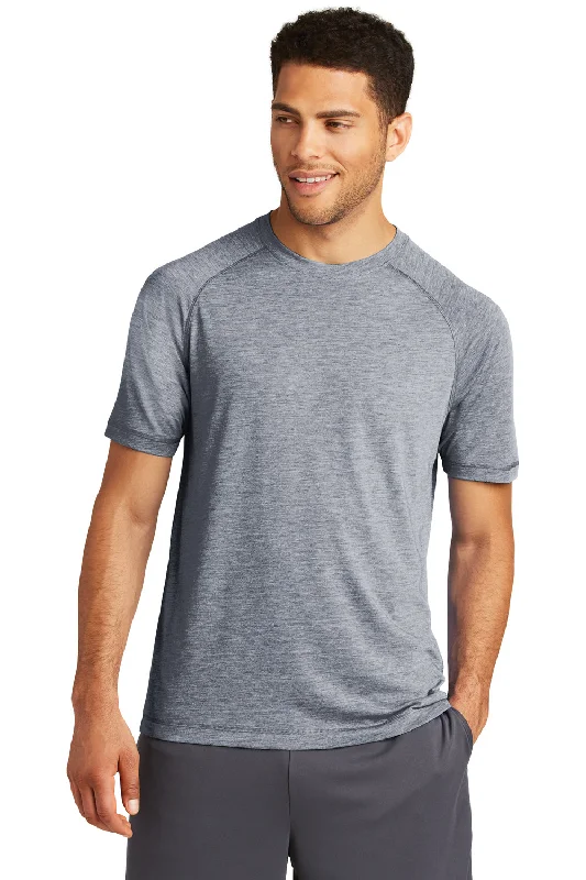Multifunctional Style Sport-Tek Mens Moisture Wicking Short Sleeve Crewneck T-Shirt - Heather True Navy Blue