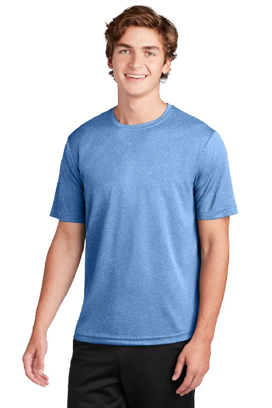 Everyday Style Sport-Tek Mens RacerMesh Moisture Wicking Short Sleeve Crewneck T-Shirt - Heather True Royal Blue