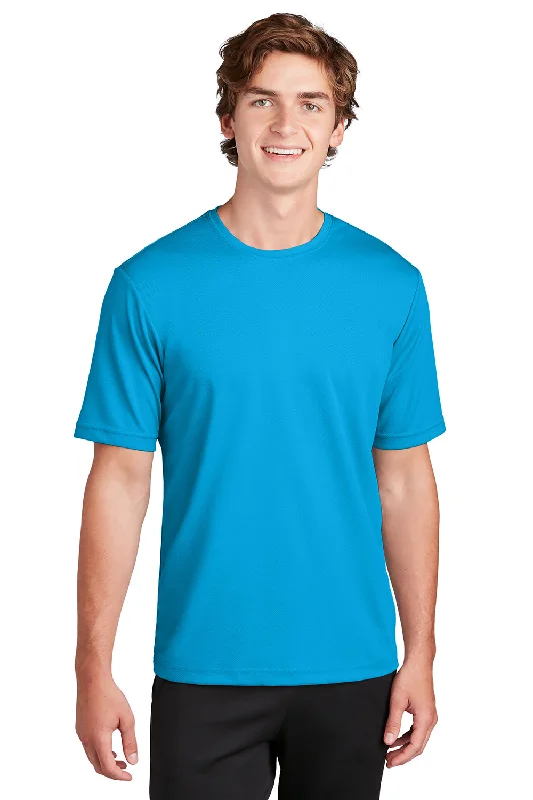 Effortless Dressing Sport-Tek Mens RacerMesh Moisture Wicking Short Sleeve Crewneck T-Shirt - Pond Blue