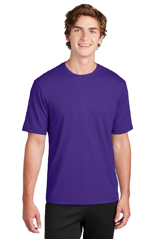 Cozy Fashion Sport-Tek Mens RacerMesh Moisture Wicking Short Sleeve Crewneck T-Shirt - Purple