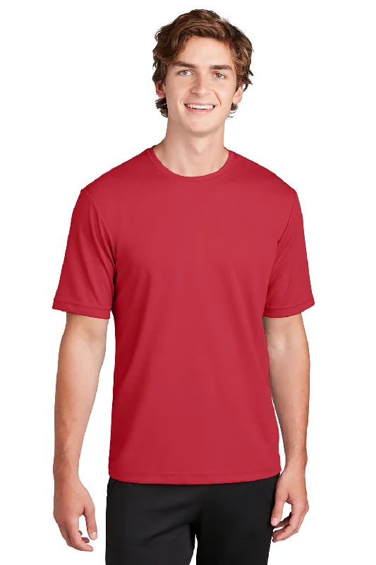 Comfortable Jeans Sport-Tek Mens RacerMesh Moisture Wicking Short Sleeve Crewneck T-Shirt - True Red