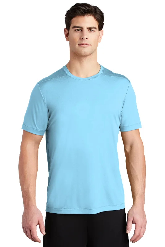 Weekend Comfort Wear Sport-Tek Mens Moisture Wicking Short Sleeve Crewneck T-Shirt - Light Blue