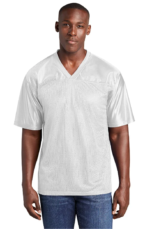 Fashionable Items Sport-Tek Mens Short Sleeve V-Neck T-Shirt - White