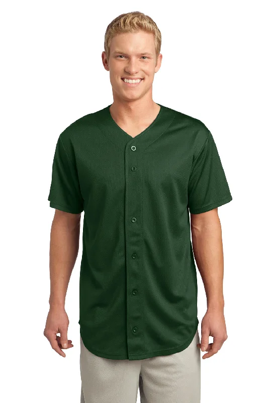 Autumn Selection Sport-Tek Mens Tough Mesh Moisture Wicking Short Sleeve Jersey - Forest Green - Closeout