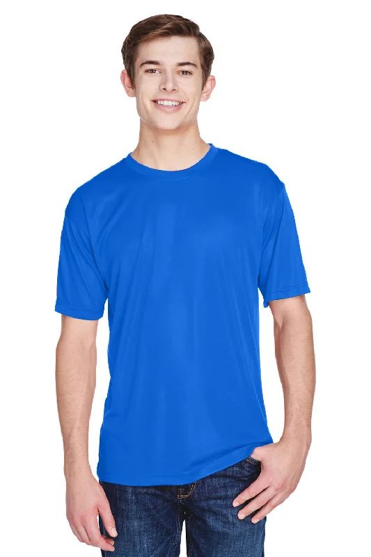 Personalized Design UltraClub Mens Cool & Dry Performance Moisture Wicking Short Sleeve Crewneck T-Shirt - Royal Blue