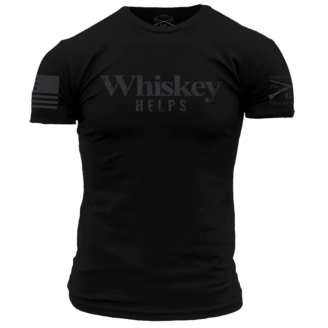 Fresh And Natural Whiskey Helps Tee - Black