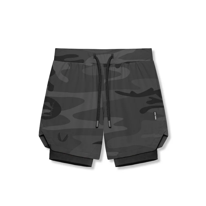 Sports Design 0866. Tetra-Lite® 7" Liner Short - Black Camo "Wings"/Black