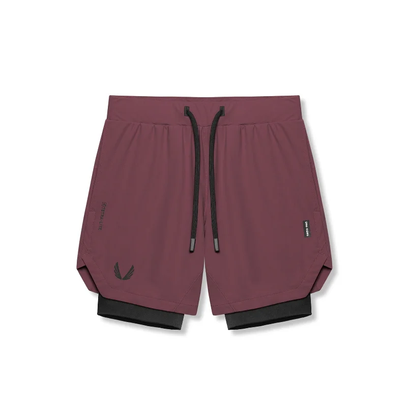 Cute Style 0866. Tetra-Lite® 7" Liner Short - Plum "Wings"/Black