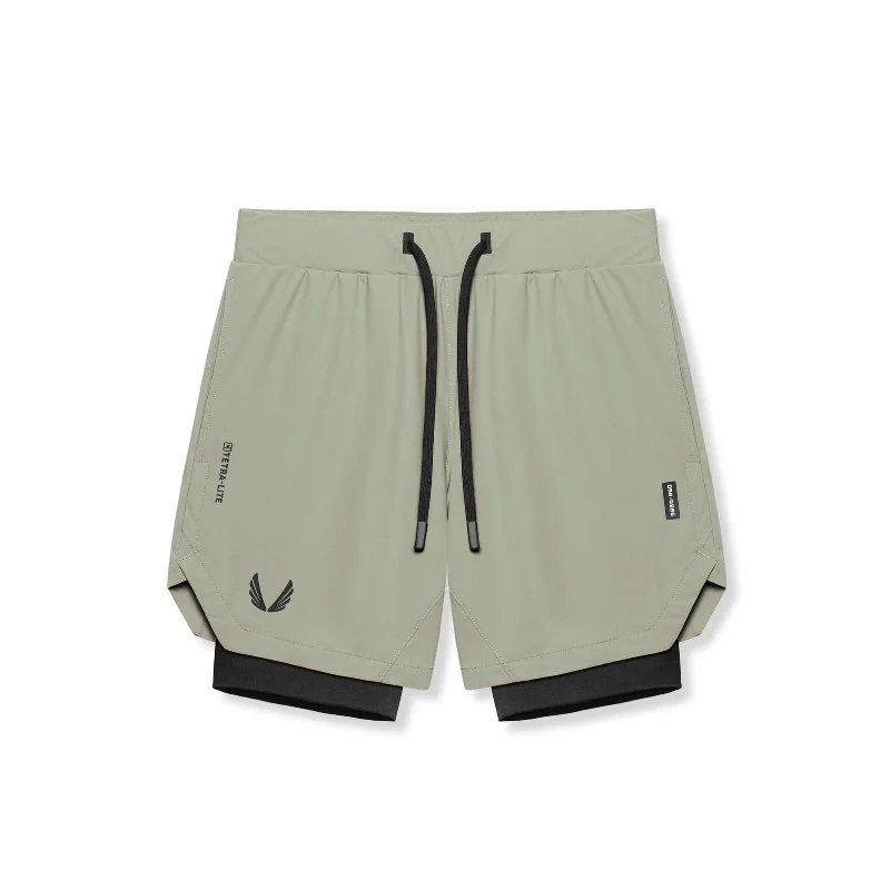 Carefree Style 0866. Tetra-Lite® 7" Liner Short - Sage "Wings"/Black