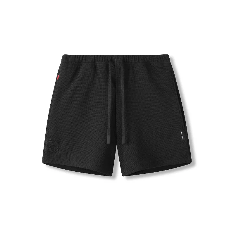 Cool Summer 0954. Waffle Knit Sweat Short - Black