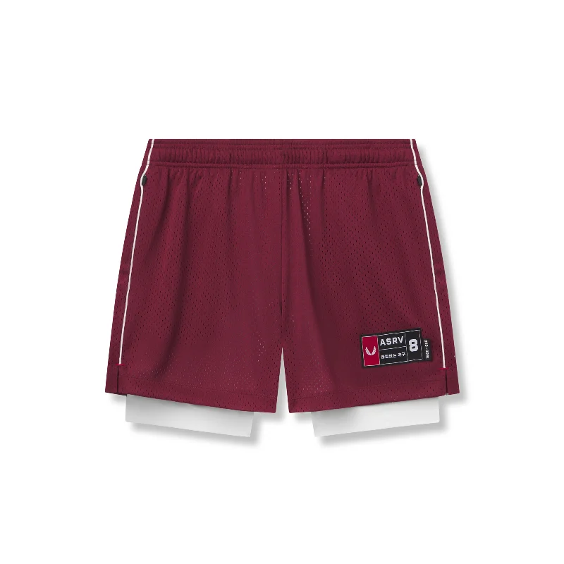 Elegant And Elegant 0991. Ion-Mesh 5" Liner Short - Crimson