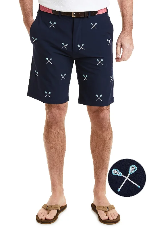 Breathable Comfort ACKformance Short Nantucket Navy with Lacrosse Sticks