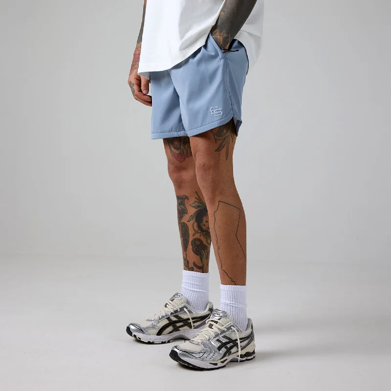 Slim Fit Active Swim Short | Dusty Blue