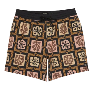Cozy Fitting Billabong Mens Boardshorts Tiki Reef Layback 17" Elastic Waist