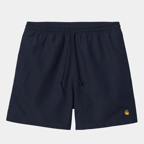 French Style Carhartt WIP Chase Swim Trunk Dark Navy - Gold