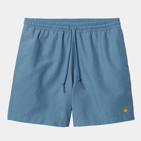 Trendy And Casual Carhartt WIP Chase Swim Trunk Icy Water - Gold