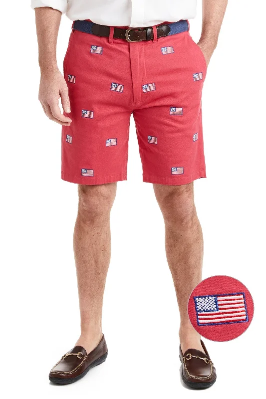 Sporty Elegance Cisco Short Hurricane Red with American Flag