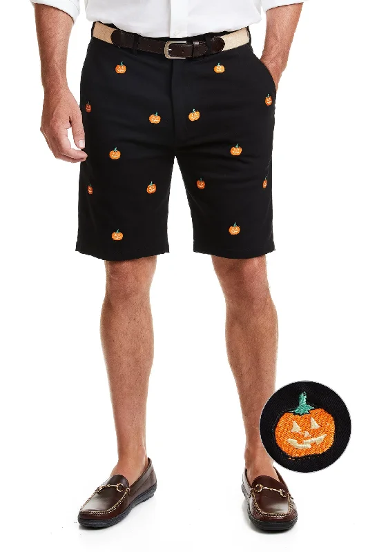 Soft Textures Cisco Short Stretch Twill Black with Jack O'Lantern