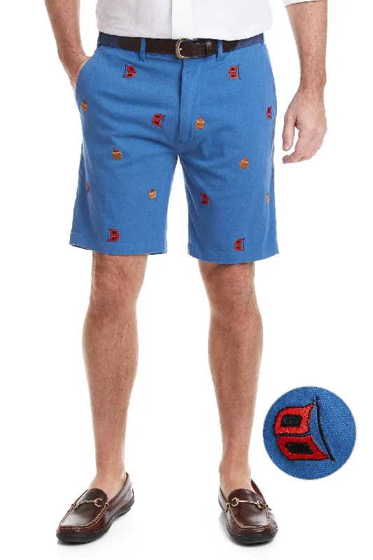 Soft Fabrics Cisco Short Stretch Twill Deep Ocean Blue with Dark N' Stormy