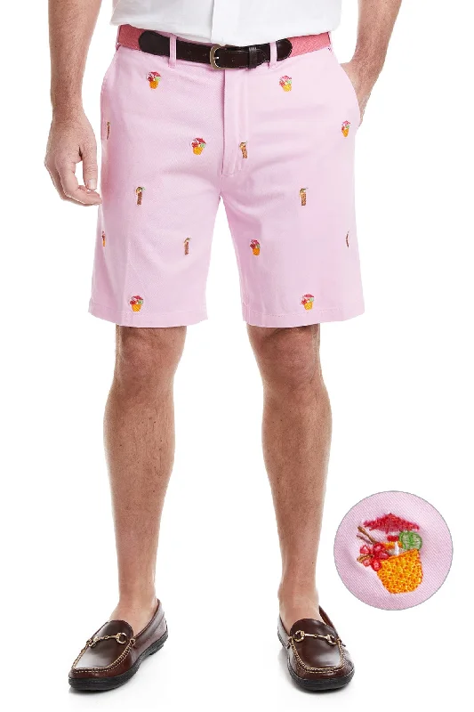 Relaxed Fit Cisco Short Stretch Twill Pink with Tiki and Coconut Drinks