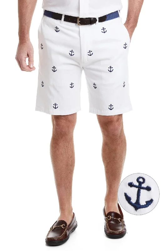 Effortless Looks Cisco Short Stretch Twill White with Anchor