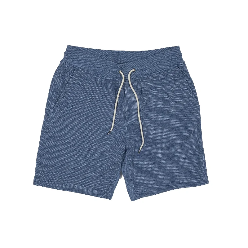 Classic Style Montague Terry Twill Drawcord Shorts 8" - Blue Heather (Final Sale)