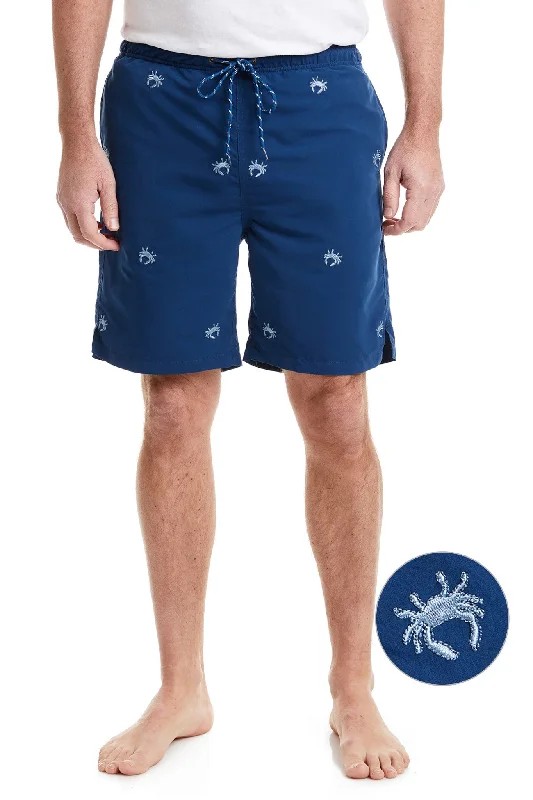 Comfortable Fashion Sandbar Swim Suit Nantucket Navy with Blue Crab