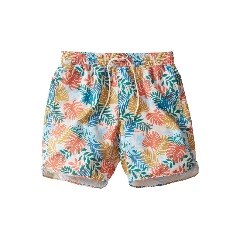 Classic Series Tropical Leaf Eco Swim Trunk 8" - Multi Color